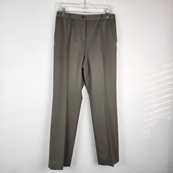 Pendleton Dress Pants Womens 8 Petite Olive Green 100% Virgin Wool High Rise‎ - Picture 1 of 11